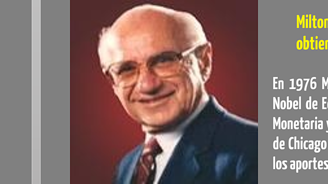 Milton Friedman (1912-2006) obteniendo el Nobel de economía