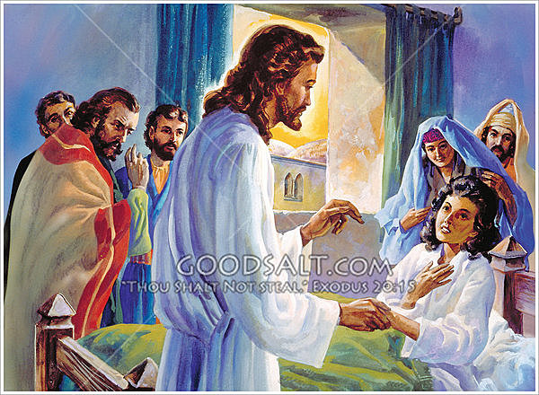 Jesus Raises a Dead Girl / Woman with the issue of blood