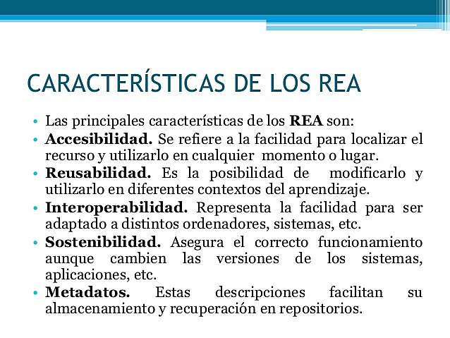 CARACTERISTICAS DE LOS REA