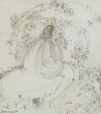 The girl beneath the bower