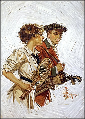 Golf or Tennis (Cover women's mag) de J.C Leyendecker, 1910