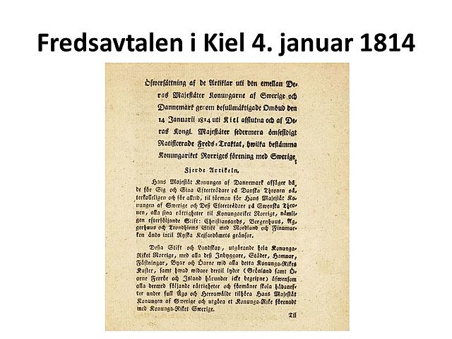 Fredsavtale i Kiel 14. Januar