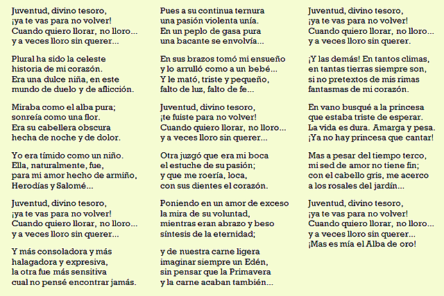 ''Canción de otoño en primavera'', Rubén Darío