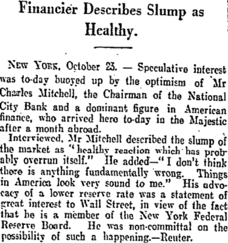 Financier describes slump as healthy