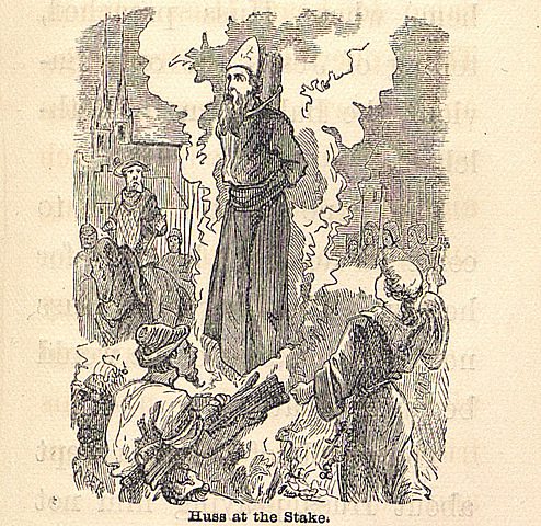 Jan Hus burned at the stake
