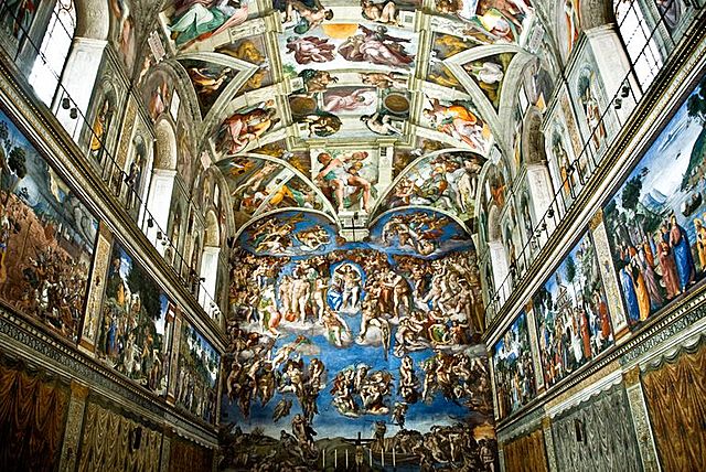 Michelangelo painted the ceiling of the Sistine Chapel.