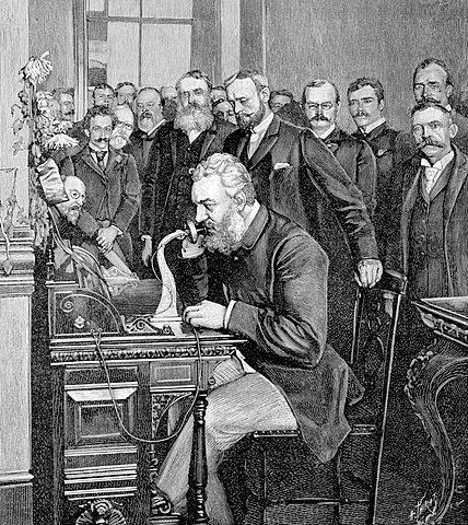 Alexander Graham bell invents telephone