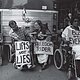 Disabled people protesting