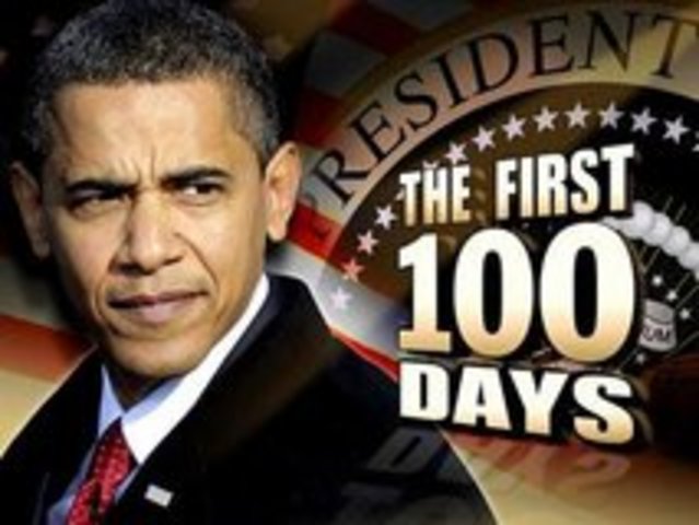 President Barack Obama marks 100 days in office