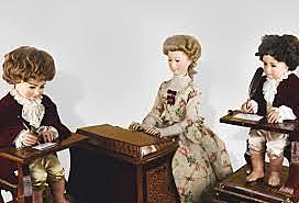 Un écrivain, un dessinateur et une musicienne par Jacquet Droz