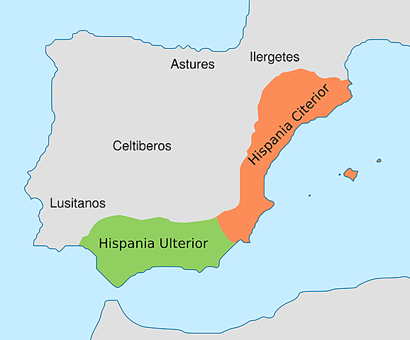 Divisió d'Hispánia en dues províncies