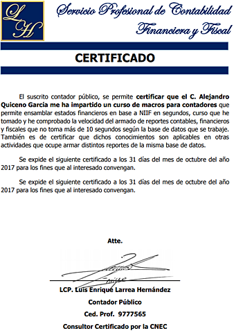 Certificación obligatoria