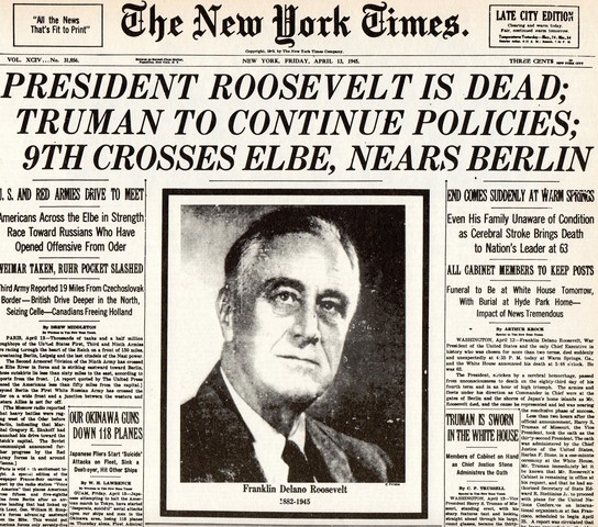 President Roosevelt Dies