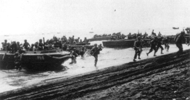 United States land in Guadalcanal
