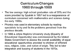 EL CURRICULUM EN 1960