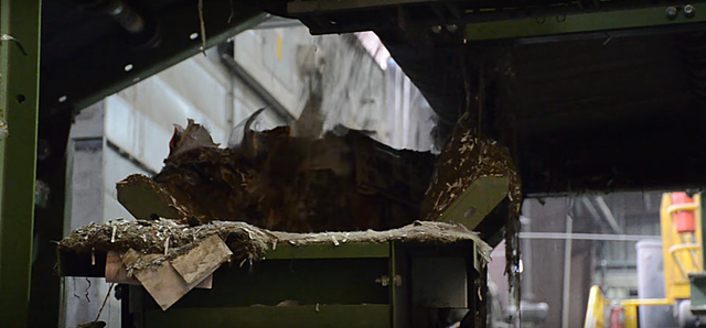 The glass filter gets sorted by going into a different direction than the other