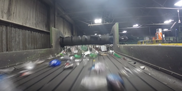 The rest are sorted by a wheel that put the separates the plastic from the other types