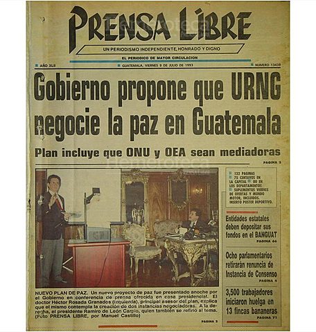 Gobierno propone que la URNG negocie la Paz en Guatemala.