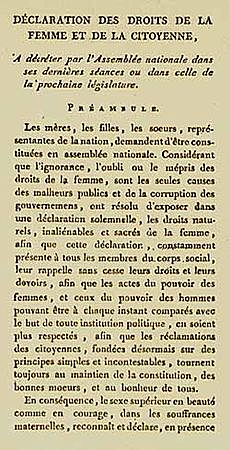 Declaració dels drets de la dona i la ciutadana