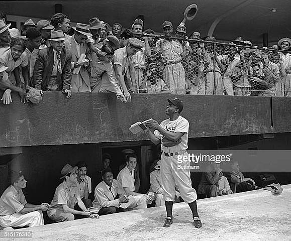 Brought in to play for the Brooklyn Dodgers and became the first black on a major league team
