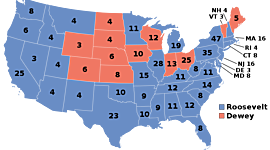 Timeline: La cuarta y última elección que ganó el estadounidense y más conocido como Roosevelt fue en 1944 contra Dewey. En el año 1944, los Estados Unidos se preparaban para ejecutar una nueva elección presidencial en medio de la Segunda Guerra Mundial.