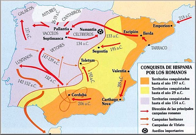 La conquista romana de Hispania.