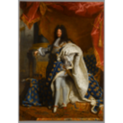 Timeline: Antiguo Régimen.Retrato de Luís XIV(1701) llamado Rey del Sol con modelo de monarquía absoluta de derecho divino