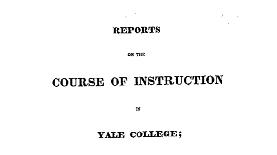 The Yale Report is signed by the faculty of Yale College