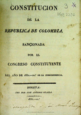 Promulgada constitución de la República de Colombia