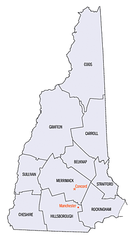 New Hampshire is found