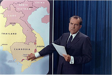 U.S. President Richard Nixon orders an invasion of Cambodia, widening the war in Vietnam in 1970