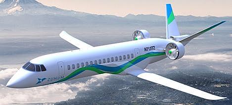 avión de motor híbrido eléctrico