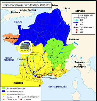 Derrota visigoda en Vouillé.