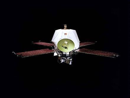 American space orbiter Mariner 9 surveys Mars