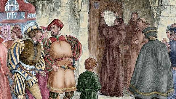 Martin Luther nailed 95 Theses to a church door.