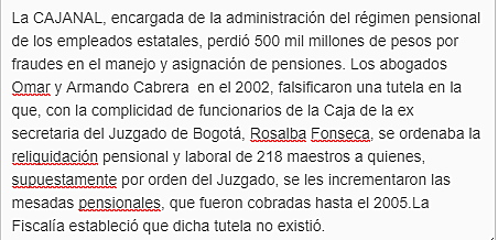 Caso Caja Nacional de Previsión Social  (CAJANAL)