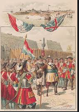 Dutch Governor (Peter Stuyvesant) surrenders New Netherlands to English. Renamed it New York