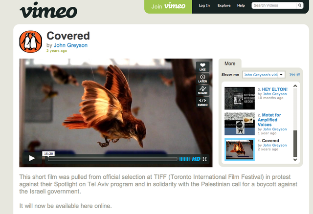 Filmmaker John Greyson withdraws 'Covered' film from TIFF'09