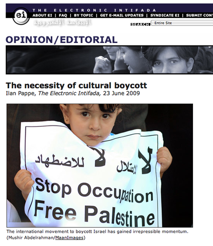 Ilan Pappé "The Necessity of Cultural Boycott" published