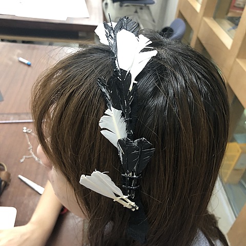 We also made a little head accessory