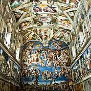 Michelangelo painted the ceiling of the Sistine Chapel.