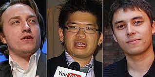 Chad Hurley Steve Chen y Jawed Karim