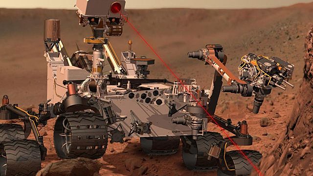 Le rover Curiosity sur Mars, NASA.