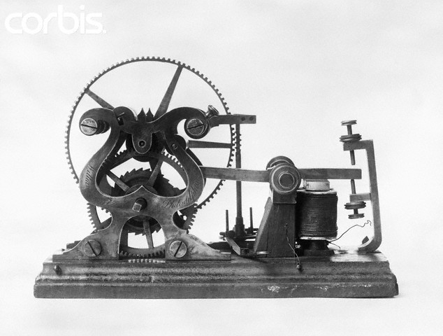 samuel morse invents a telegraph that can send short and long beeps, called "dots and dashes."