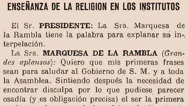 Concepción Loring: Primera mujer que habló en el Congreso de los Diputados.