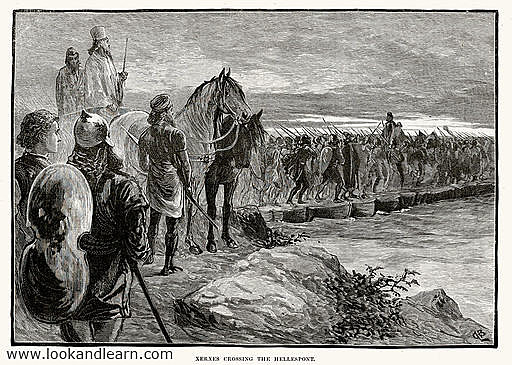 Xerxes Crosses the Hellespont into Persian Controlled Northern Greece