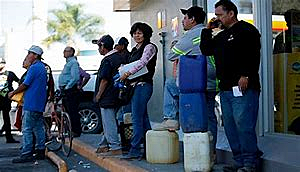 El incremento de la gasolina en Cangahua