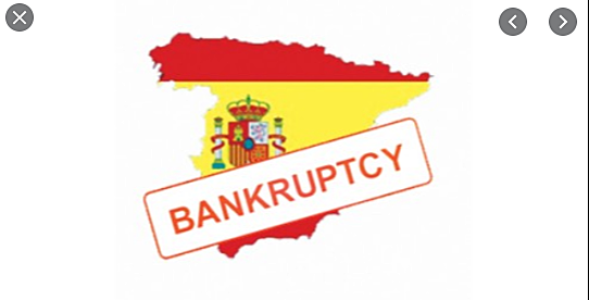 Spain declares bankruptcy for the 1st time