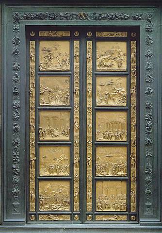 Ghiberti gets to sculpt the Northern doors of the Bapistry