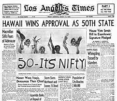 Hawaii becomes the 50th state
